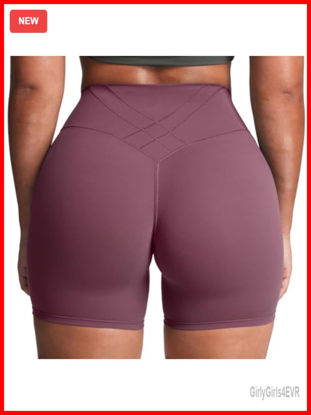 High Waist Biker Shorts Cross-Mesh Waistband 6 Inseam Active Workout